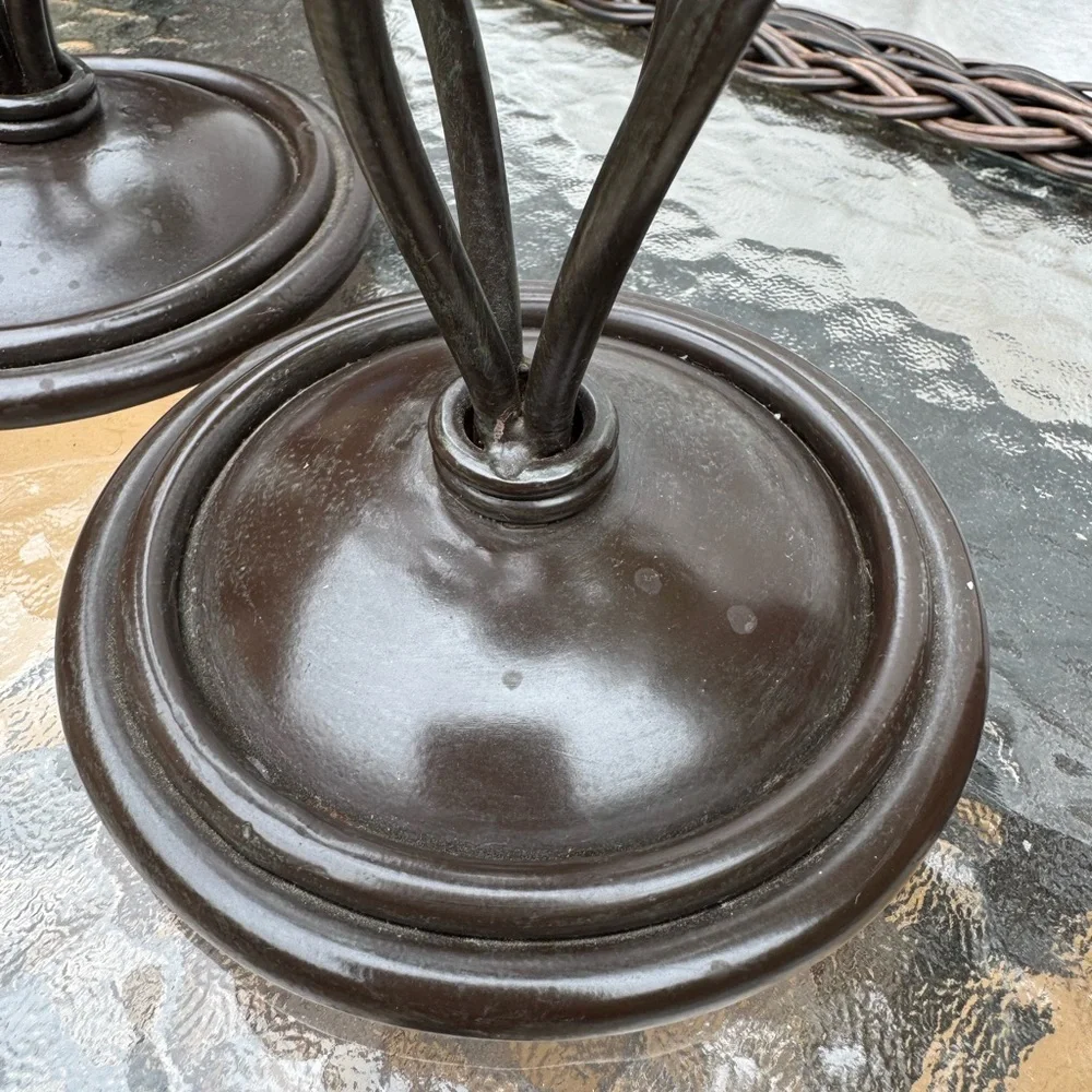 Elegant Brown Spiral Candle Holders set of (2)
